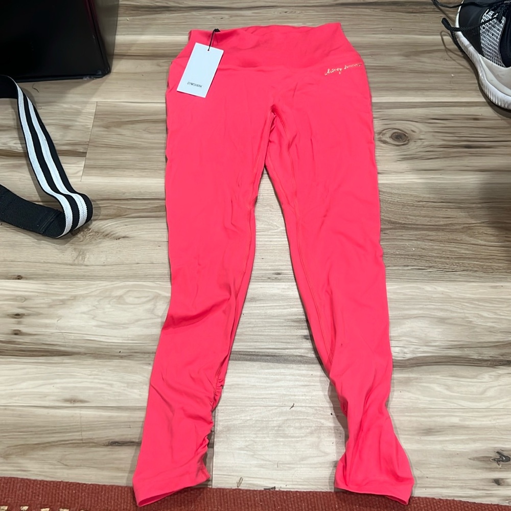 Gymshark Whitney Rib Waist Legging -Cyber red color